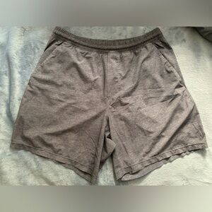 Men’s LuLu Lemon Liner-less Athletic Shorts, 6.5 inseam, Grey, M/L, 32/34 waist